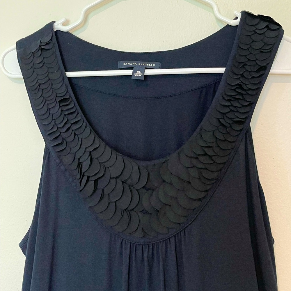 Banana Republic Navy Fish Scale Collar tunic dress
